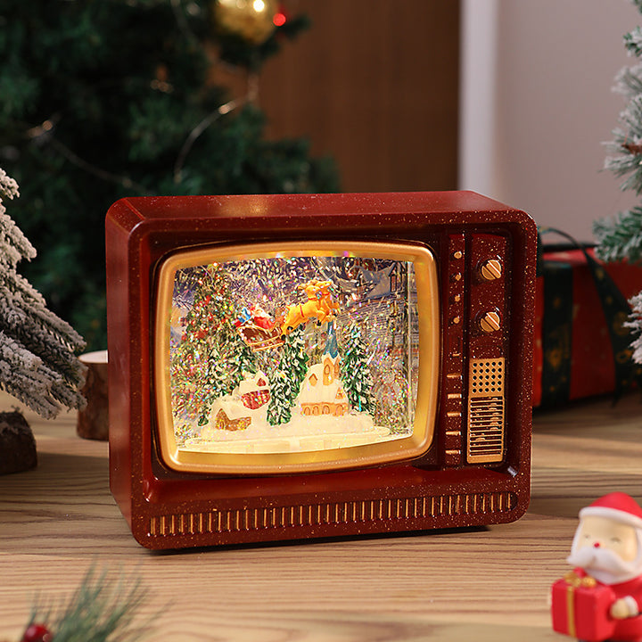 Nostalgische Schneekugel Fernseher Karnz