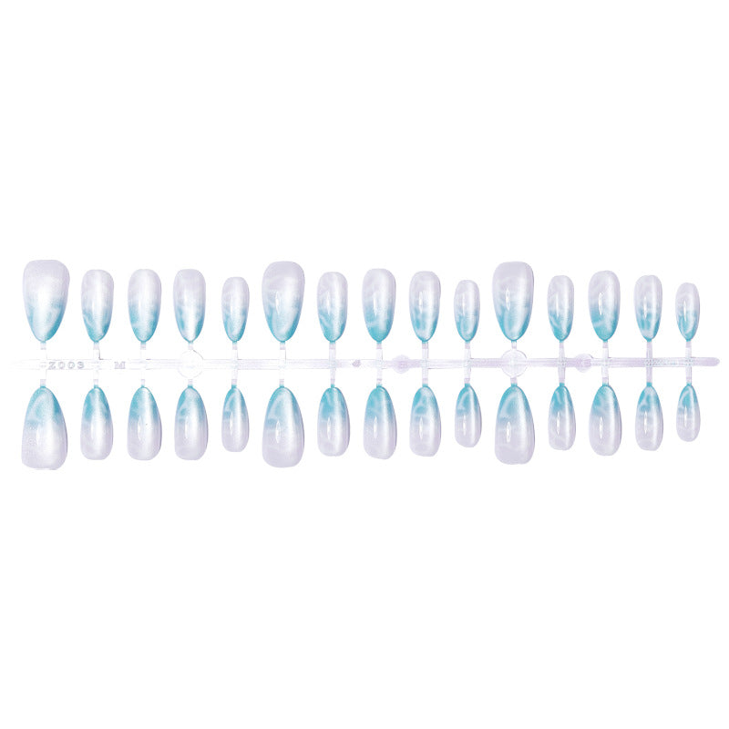 Premium Gel Press-On Nail Set mit ozeaninspiriertem Design Karnz
