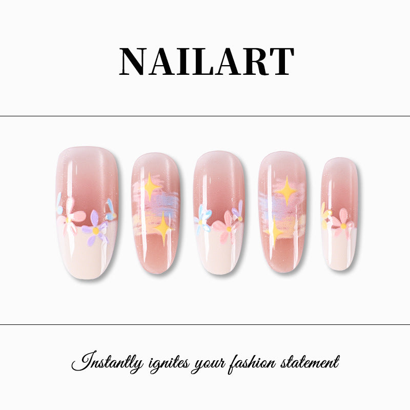 Florales Dekoratives Press-On-Nagel-Set Karnz