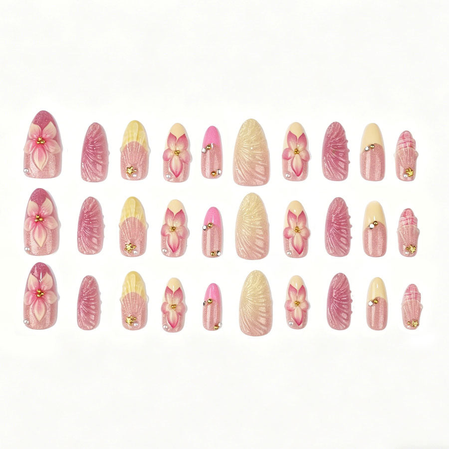 Floral Accent Press-On Nail Set Karnz