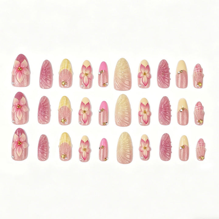 Floral Accent Press-On Nail Set Karnz