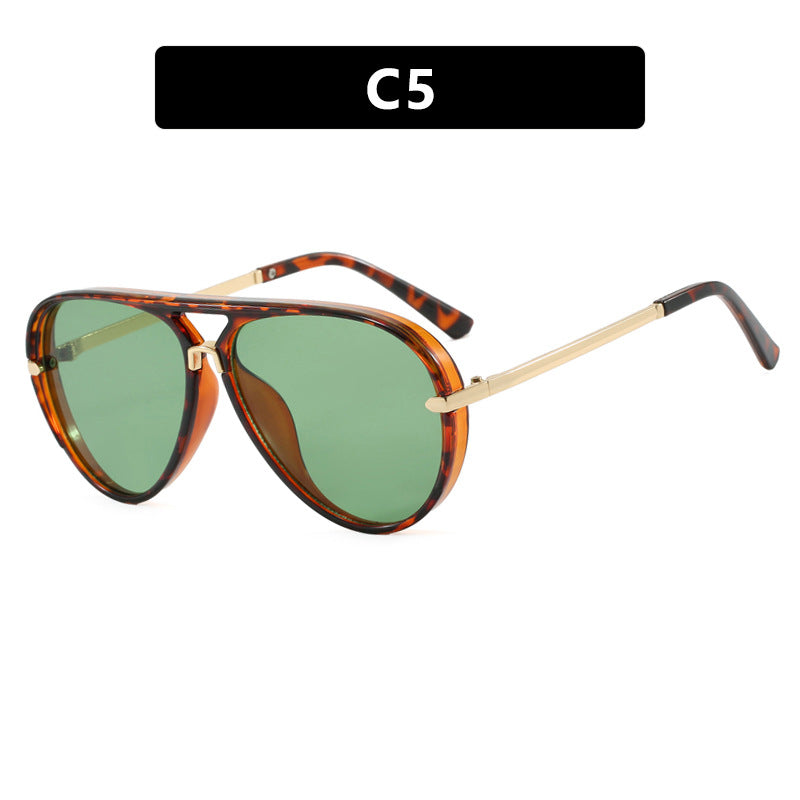 Damen modische Piloten-Sonnenbrille mit eleganten Metallakzenten Karnz
