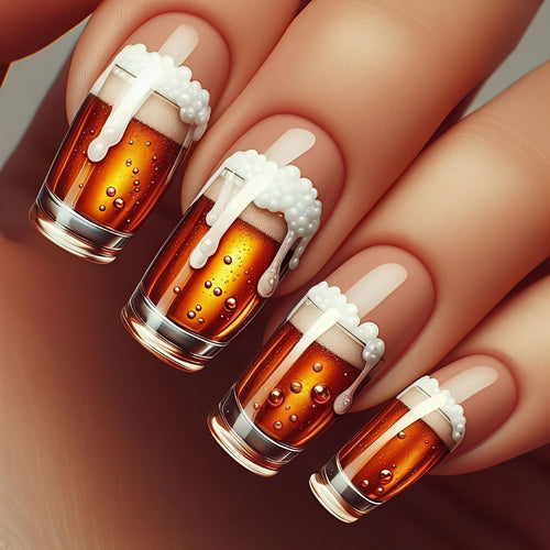 Kunstnägel mit Kreativem Bierglas-Design Karnz