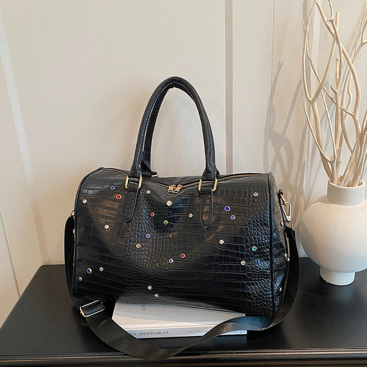 Elegante Verzierte Krokodil-Muster Reise-Duffel