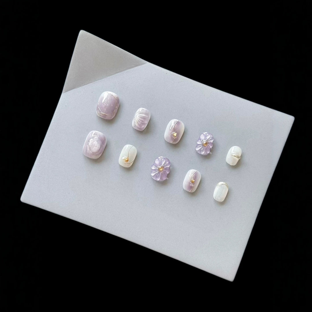 Floral Dekorative Press-On Nagelkunst Set
