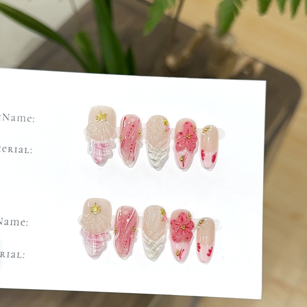 Blumen Design Press-On Nagel Kunst Set