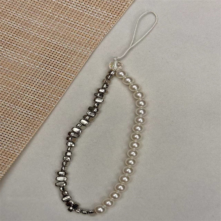 Elegante Perlen- und Metallic-Perlen-Brillen-Kette Karnz