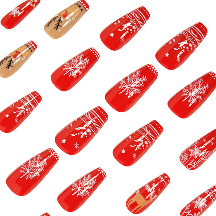 Festliche Feiertags-Themen Press-On Nagelkunst Karnz