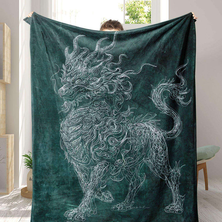 Künstlerische Drachen-Themen Fleece-Wurfdecke