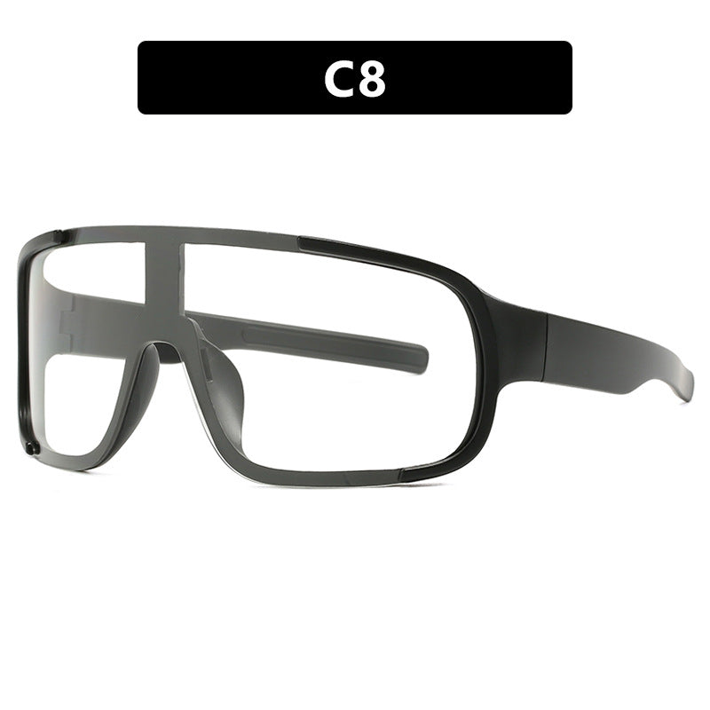 Damen sportliche UV-Schutz-Sonnenbrille mit breiter, aerodynamischer Form Karnz