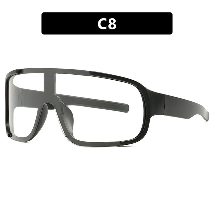 Damen sportliche UV-Schutz-Sonnenbrille mit breiter, aerodynamischer Form Karnz