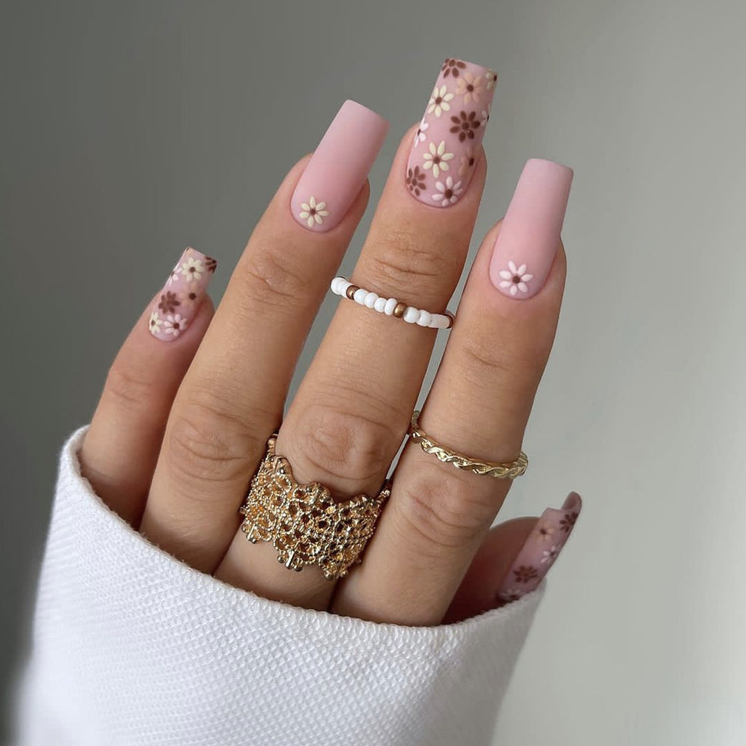 Florale Kunst Gel Press-On Nagelspitzen Karnz