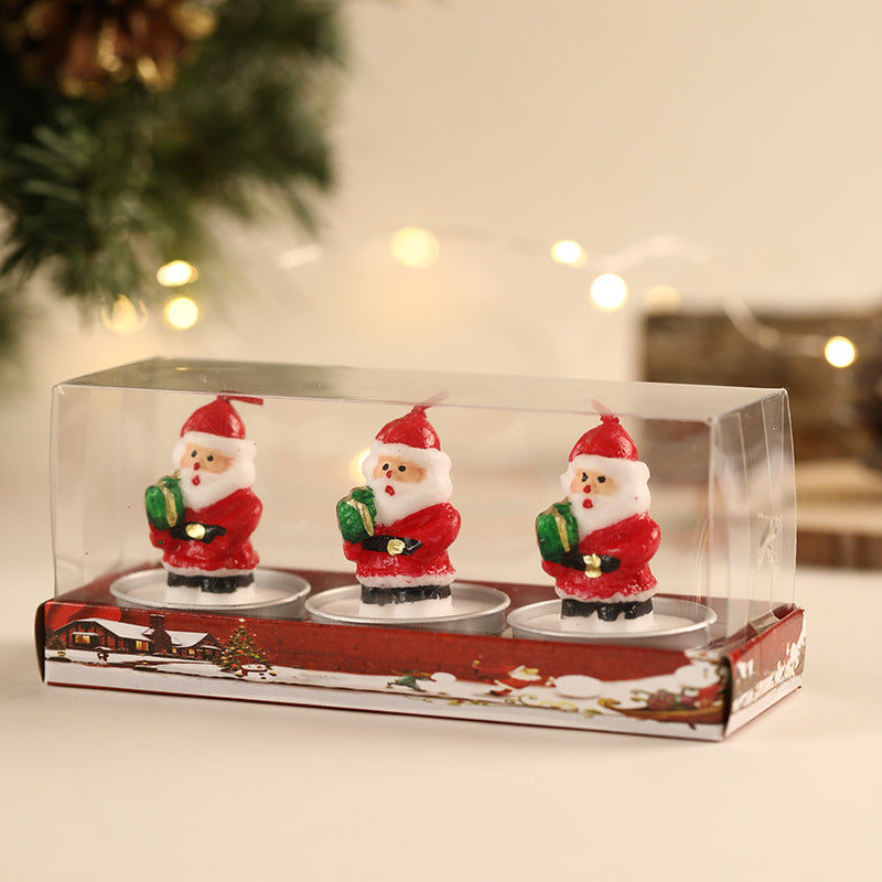 Santa-Figurine-Teelicht-Kerzen-Set für festliche Tischdekoration