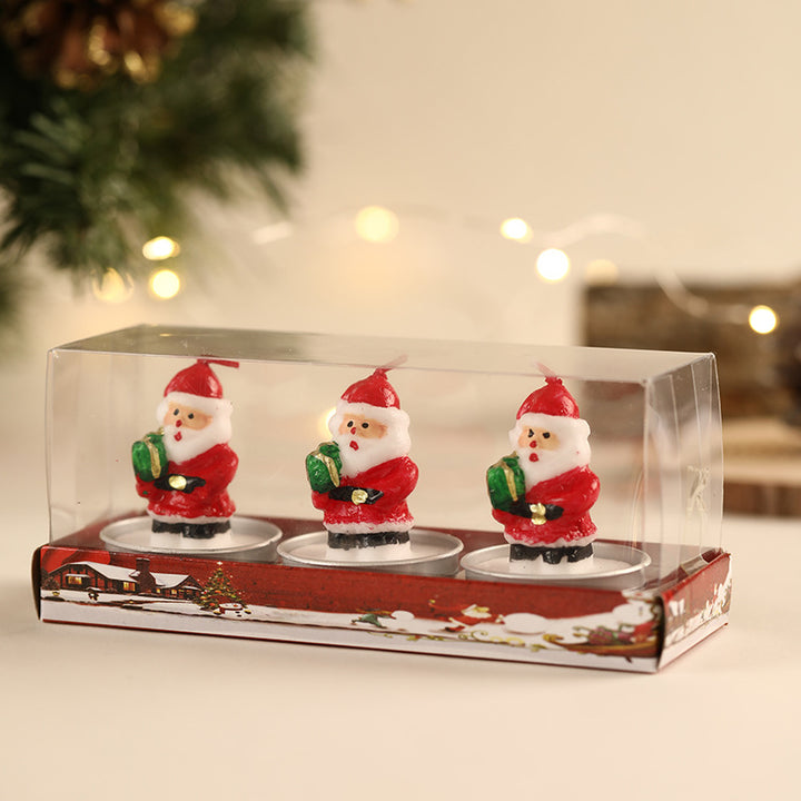 Santa-Figurine-Teelicht-Kerzen-Set für festliche Tischdekoration