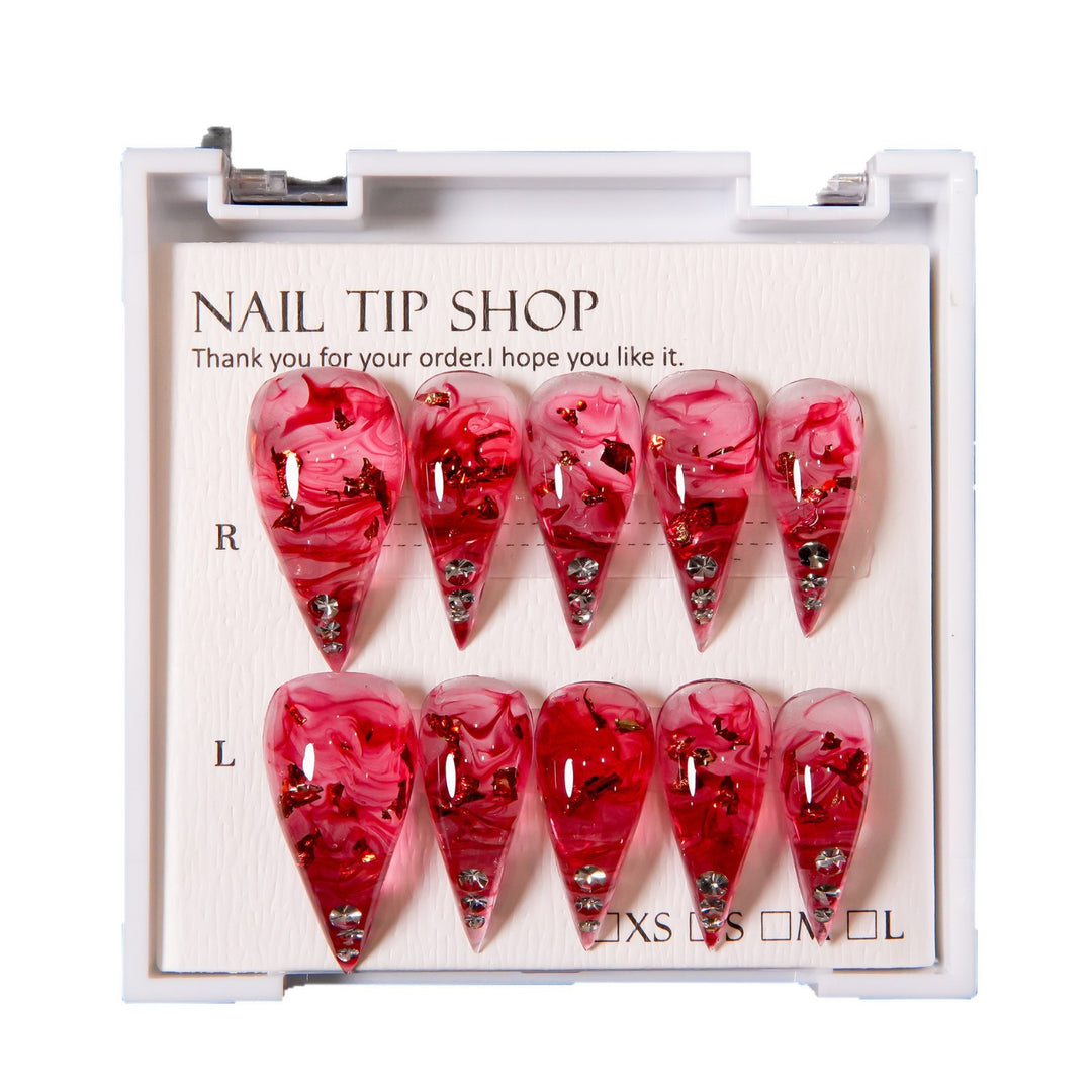 Dekoratives Stiletto Press-On Nagelkunst Set