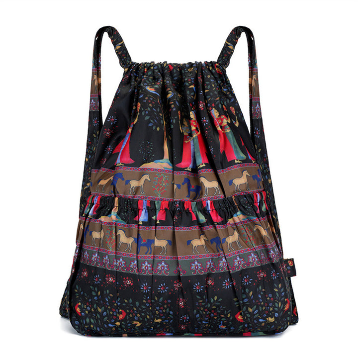 Blumenmuster Zugbeutel Rucksack Karnz