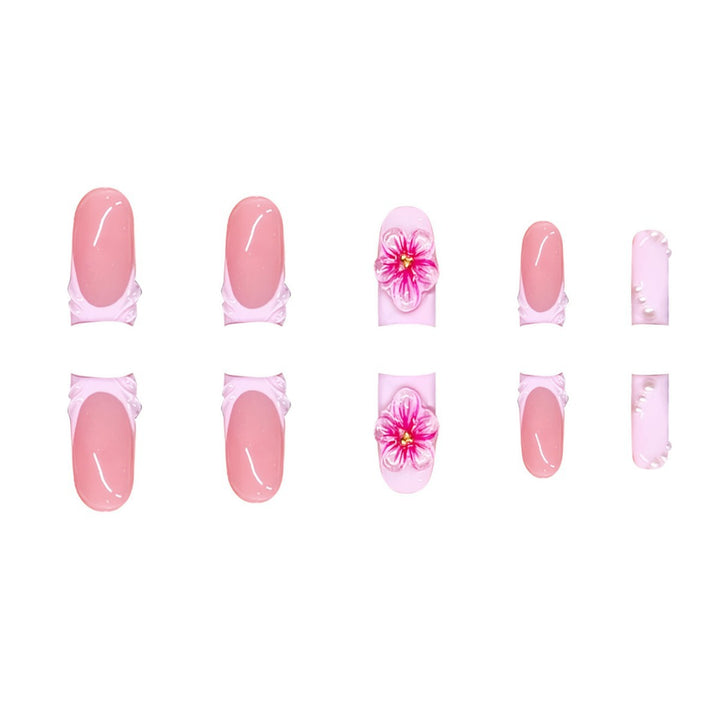 Premium 3D Floral Press-On Nagelkunst Karnz