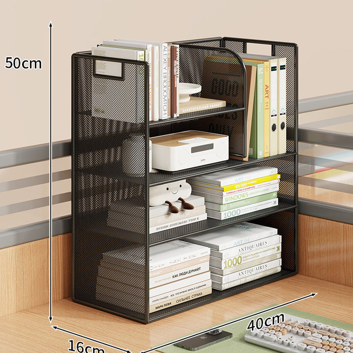 Mesh Desktop Open-Shelf Organizer mit integrierten Griffen und Trennwänden
