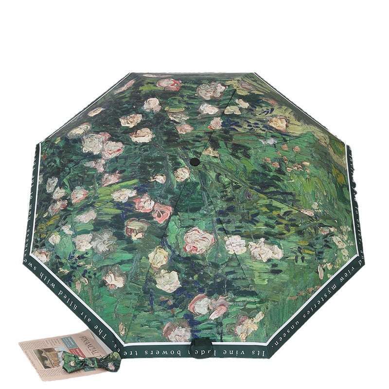 Damen eleganter Falt-Regenschirm mit künstlerischem Design Karnz