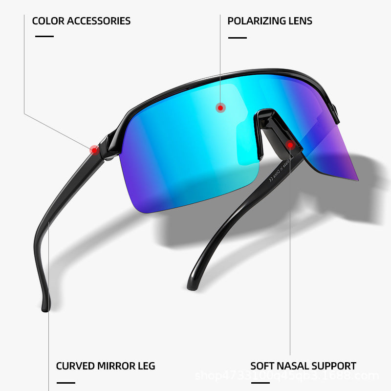 Damen Sportliche Sonnenbrille mit breitem Rahmen und integriertem UV-Schutz Karnz