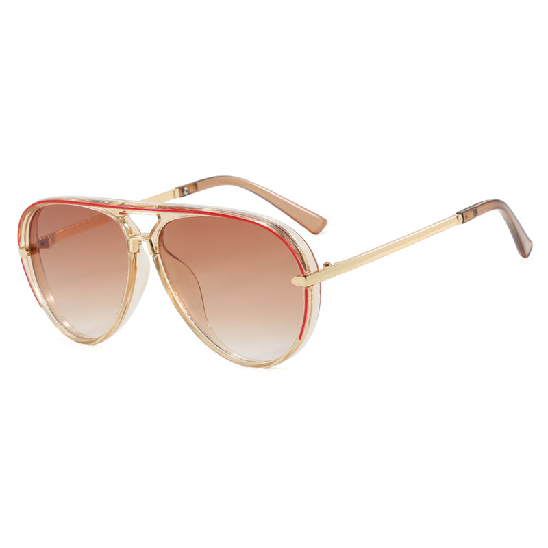 Damen modische Piloten-Sonnenbrille mit eleganten Metallakzenten Karnz