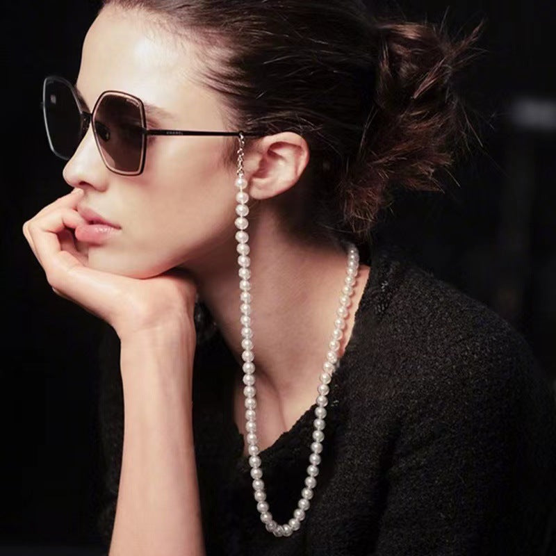 Elegante Lange Perlen Brillen Kette Karnz