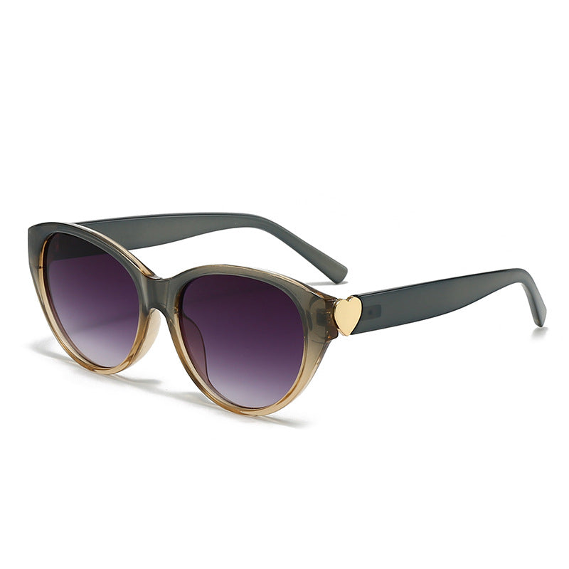Damen Cat-Eye Sonnenbrille mit Herzmotiv Karnz