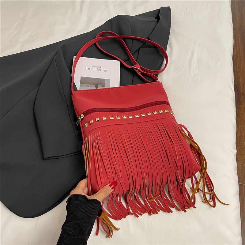 Stylische Fransen Crossbody Tasche Karnz