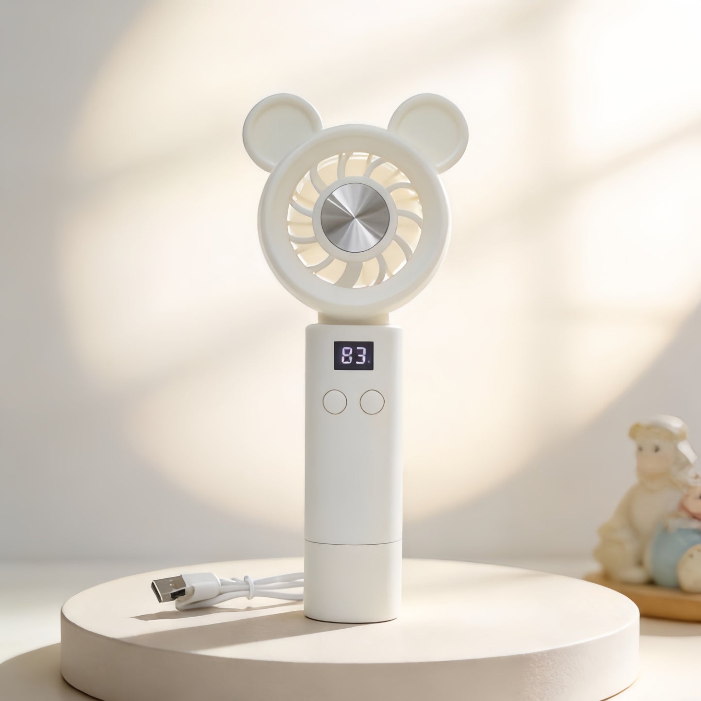 Damen Tragbarer Mini-Handventilator mit LCD-Display Karnz