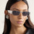 Damen modische rechteckige Sonnenbrille mit eleganten Gläsern Karnz