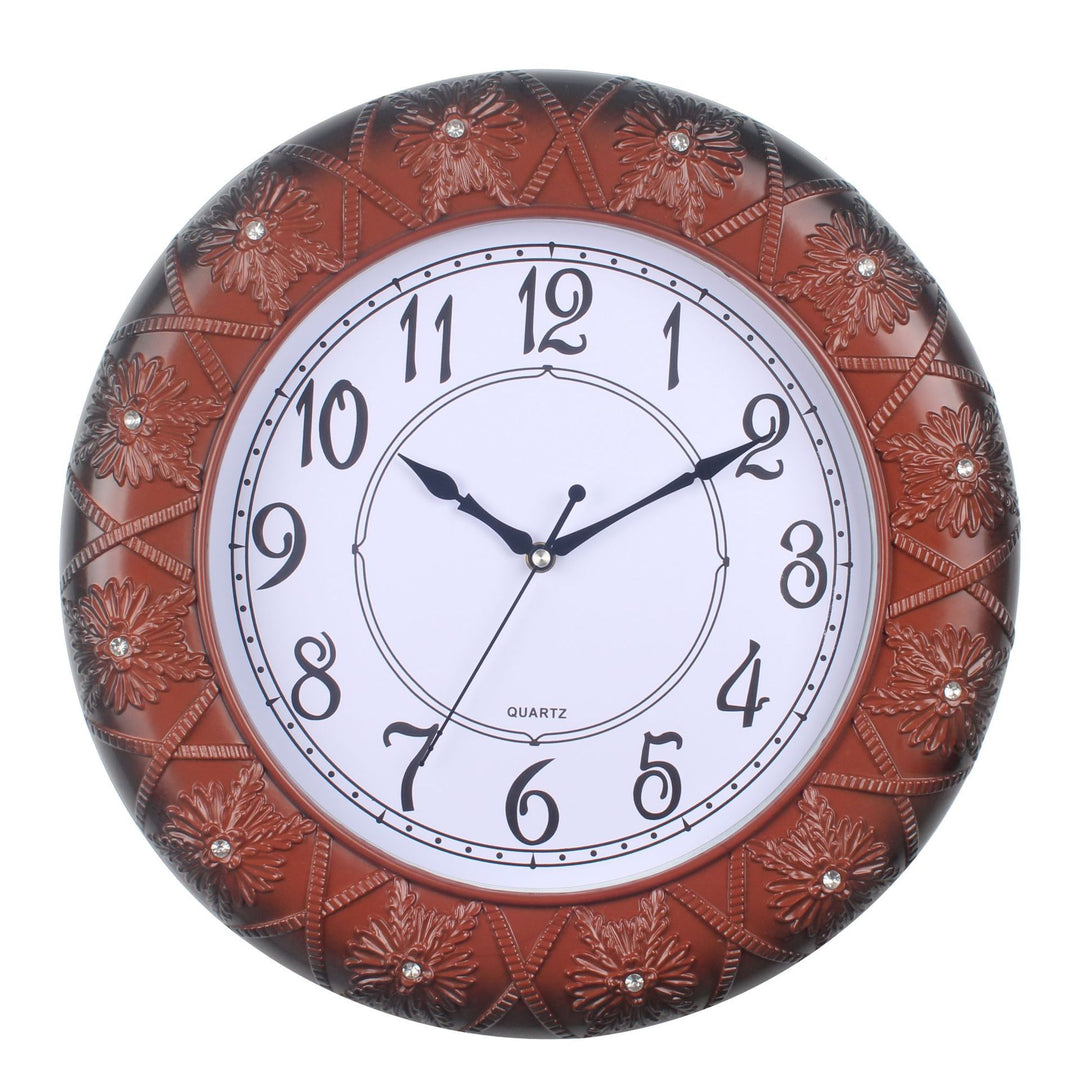 Elegante Wanduhr mit Filigranem Blumendesign Karnz
