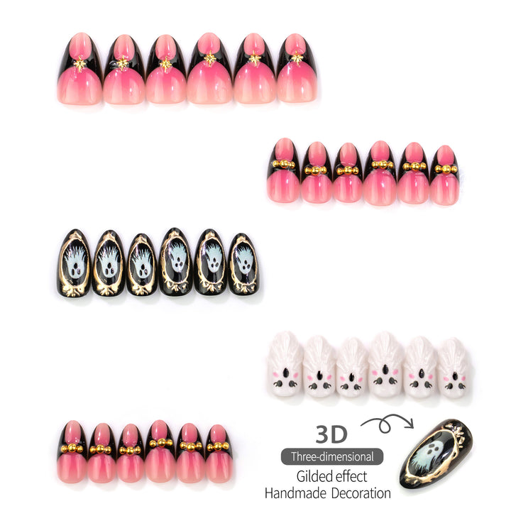 Halloween-Themen Geisterhafte Press-On-Nagel Set