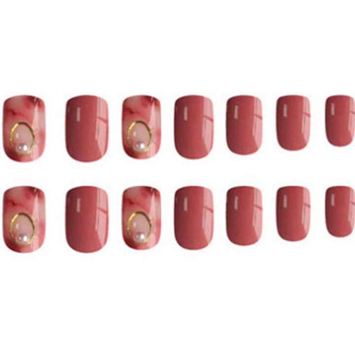 Dekorative Perlen-akzentierte Press-On Nagelset