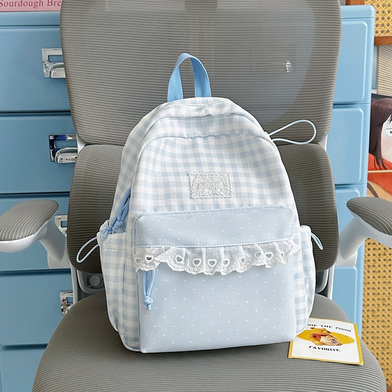 Niedlicher karierten Muster Rucksack Karnz