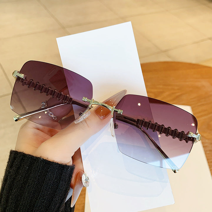 Oversized Geometric Shield Sonnenbrille Moderner Look