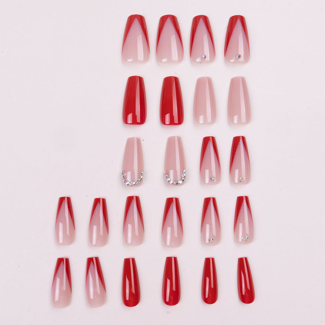Elegante Lange Stiletto Press-On Nagelkunst