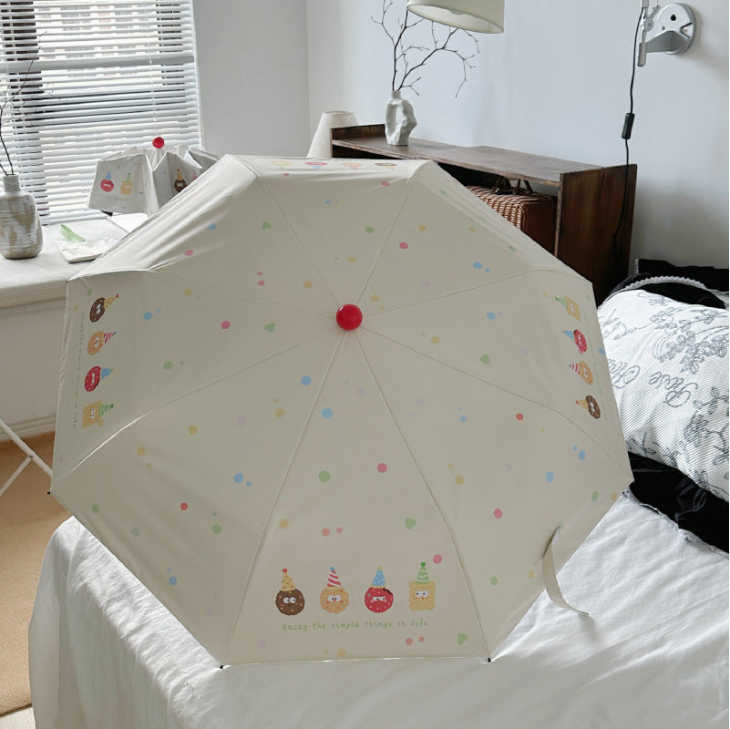 Unisex Faltbarer Regenschirm mit niedlichem Design Karnz