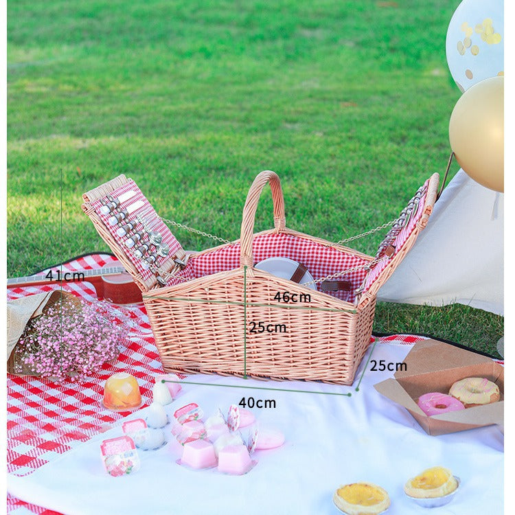 Damen Picknickkorb mit umfangreicher Ausstattung und Kühlbox Karnz