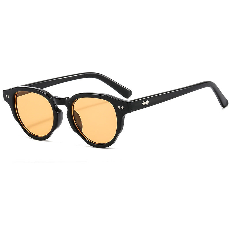 Damen modische Sonnenbrille mit ovalem Rahmen und grünem Glas Karnz