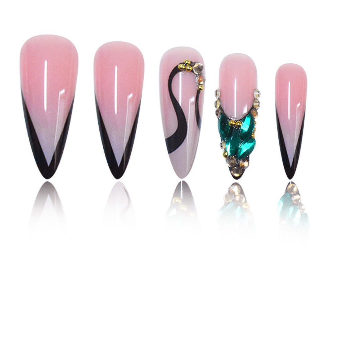 Rhinestone-besetzte Stiletto-Nagel Kunstverlängerungen Karnz