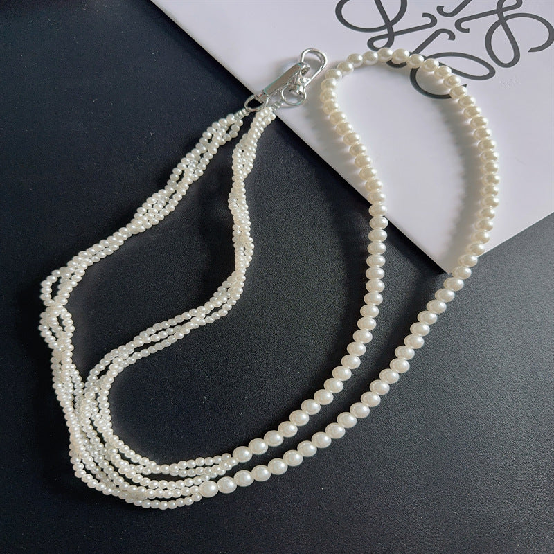 Elegante schichtweise Perlen Brillen Kette Karnz
