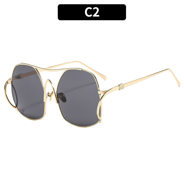 Stylische Übergroße Sechseckige Sonnenbrille
