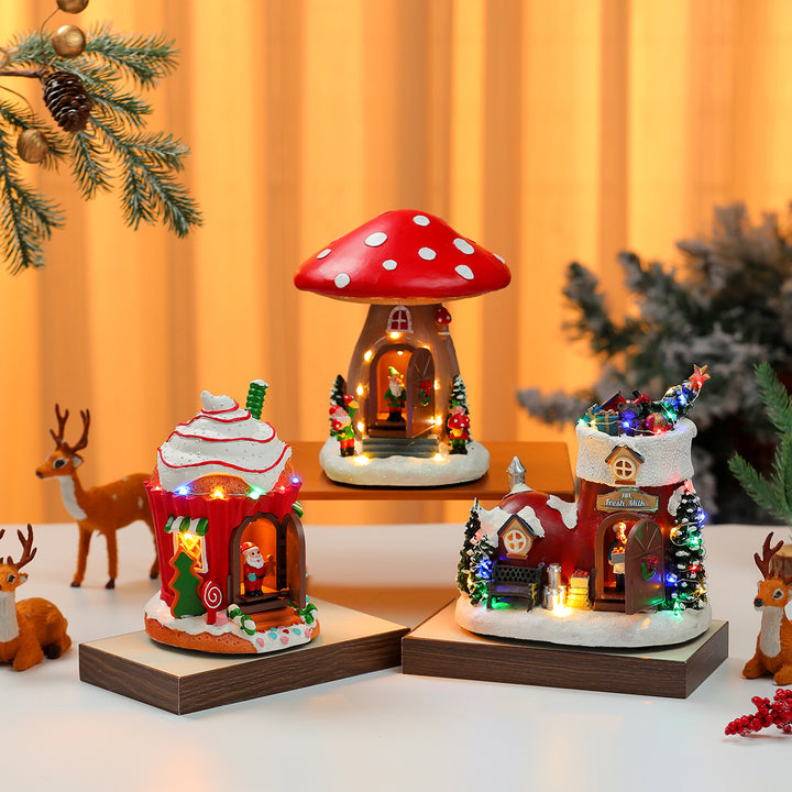 LED Beheizte Weihnachts Lebkuchenhaus Dekoration Karnz