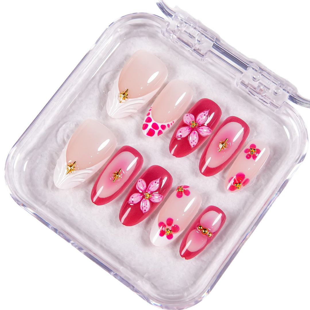 Dekoratives Floral Press-On Nagelset