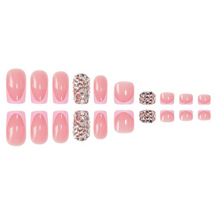Glamouröser French Tip Press-On Nail Set Karnz