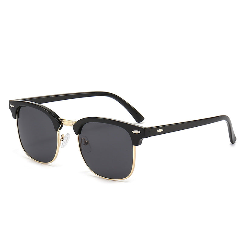 Damen modische Retro-Sonnenbrille mit metallischem Rahmen Karnz