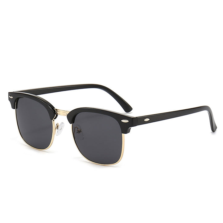 Damen modische Retro-Sonnenbrille mit metallischem Rahmen Karnz