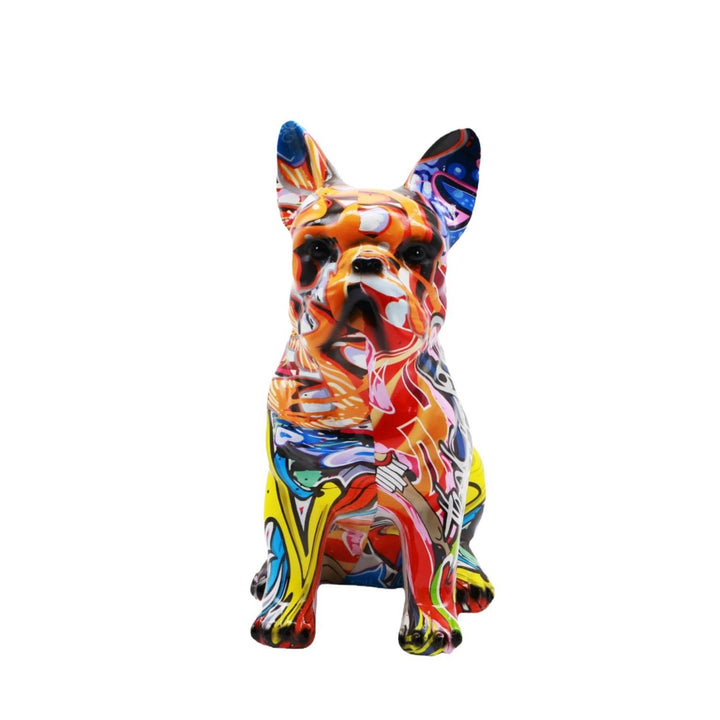 Künstlerisch gestaltete Bulldoggenfigur Karnz
