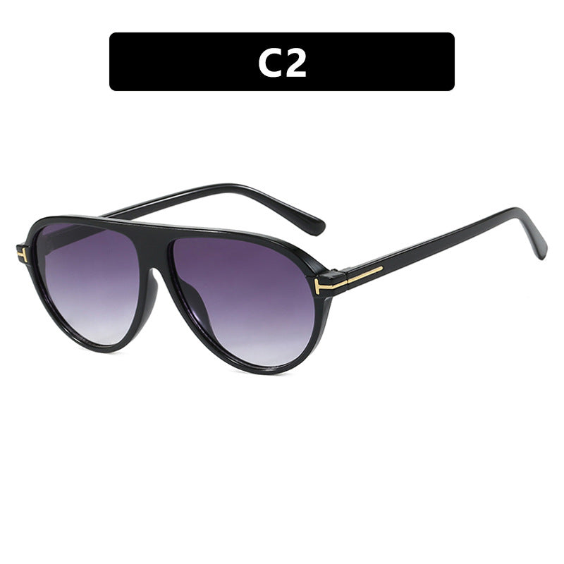 Damen trendige Oversized-Sonnenbrille mit elegantem Metallrahmen und UV-Schutz Karnz