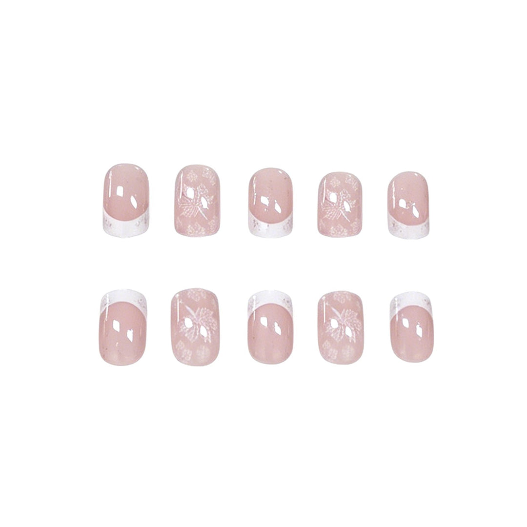 Florale Französische Spitze Nagelverzierungen Karnz
